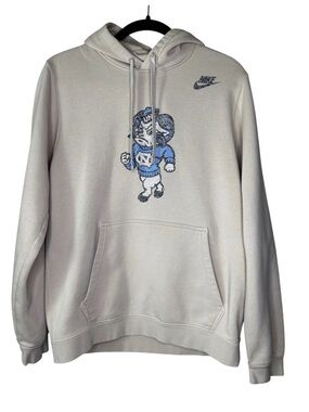 Nike UNC Ram Mascot Hoodie Rameses Men's S Small Tan Sweatshirt Tar Heels